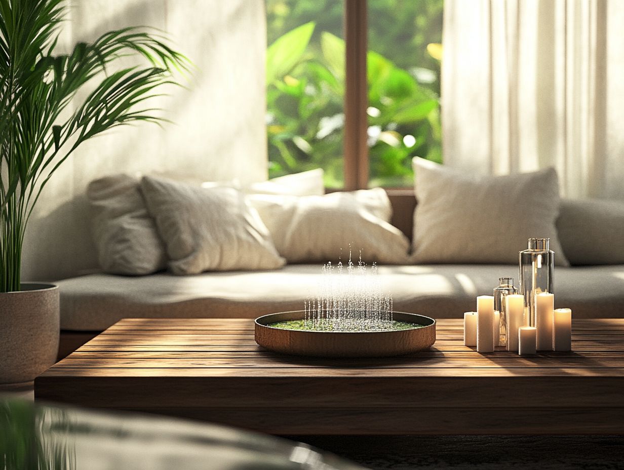 A visually engaging representation of mindfulness practices to create a peaceful home.