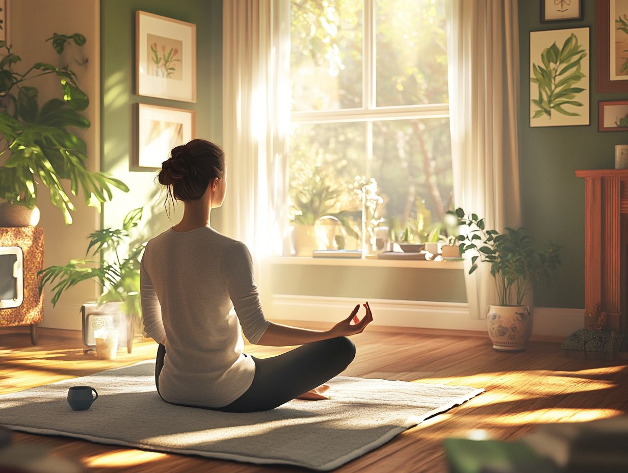 A parent practicing relaxation techniques