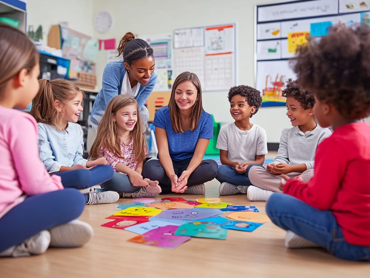 Parents and caregivers discussing emotional awareness in children.