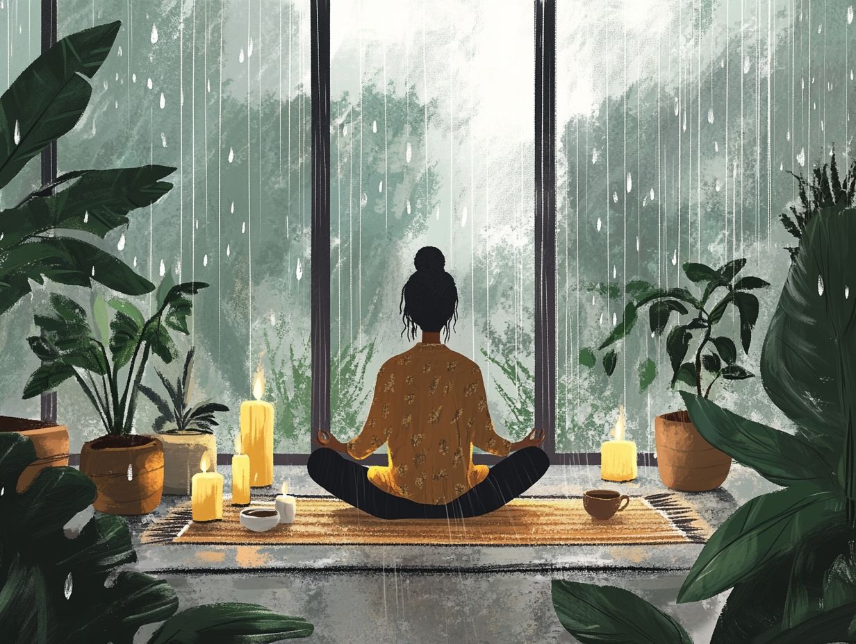 A variety of mindfulness activities to do on a rainy day.