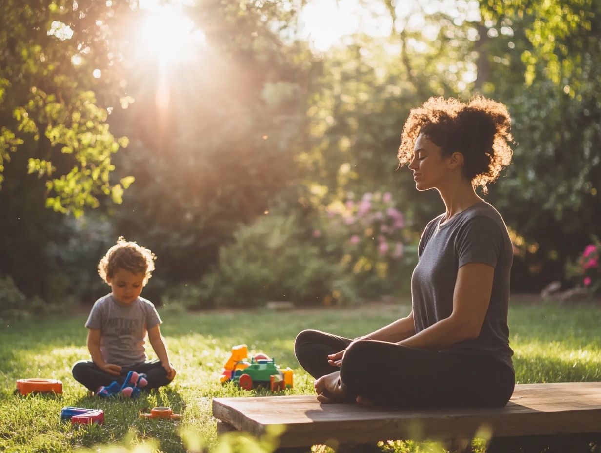 A visual guide on quick mindfulness tips for busy parents.