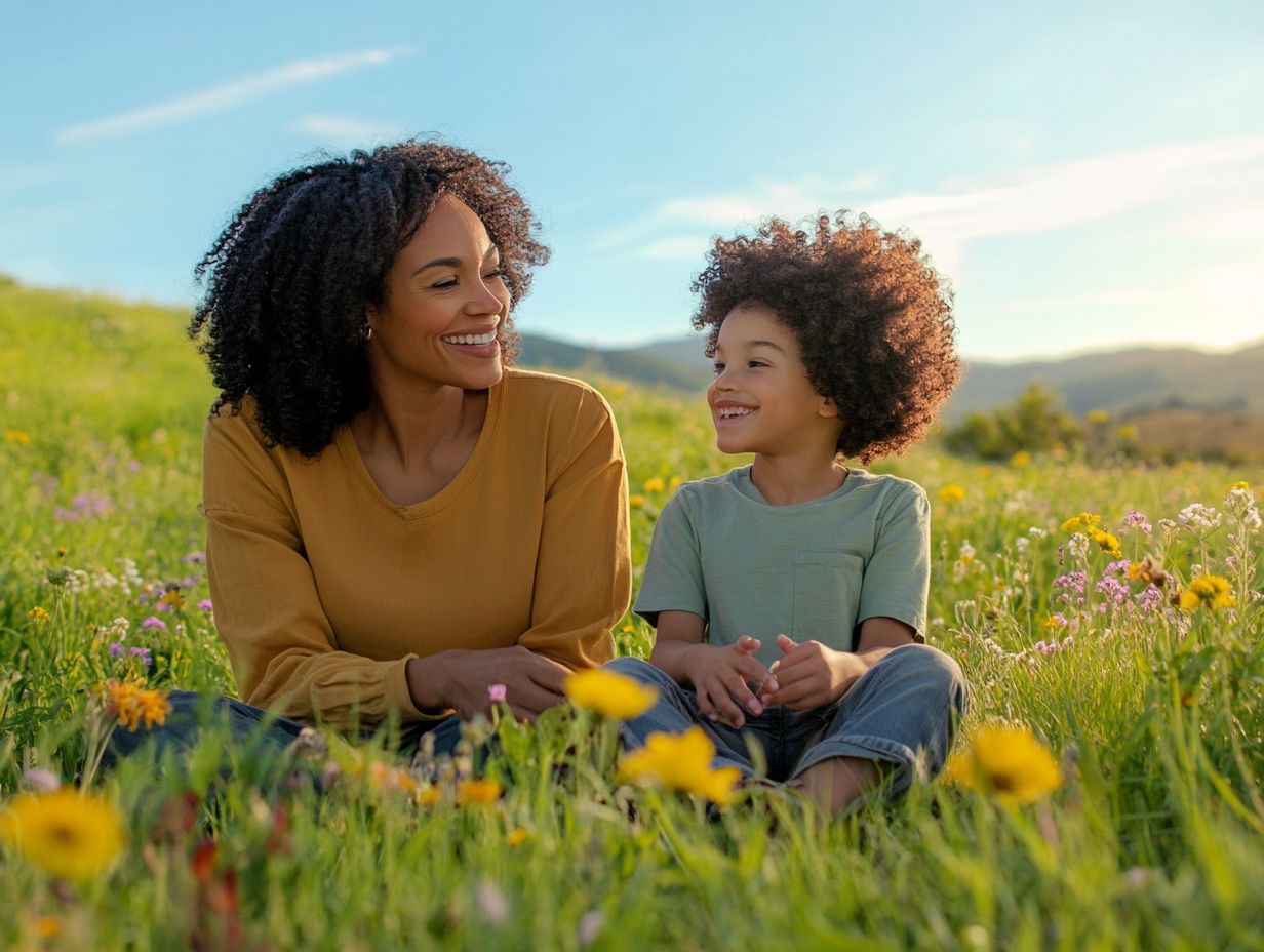 Children engaging in mindful parenting activities