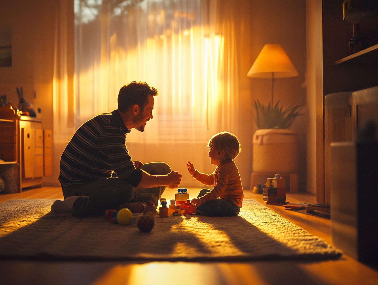 A child and parent engaging in emotional support