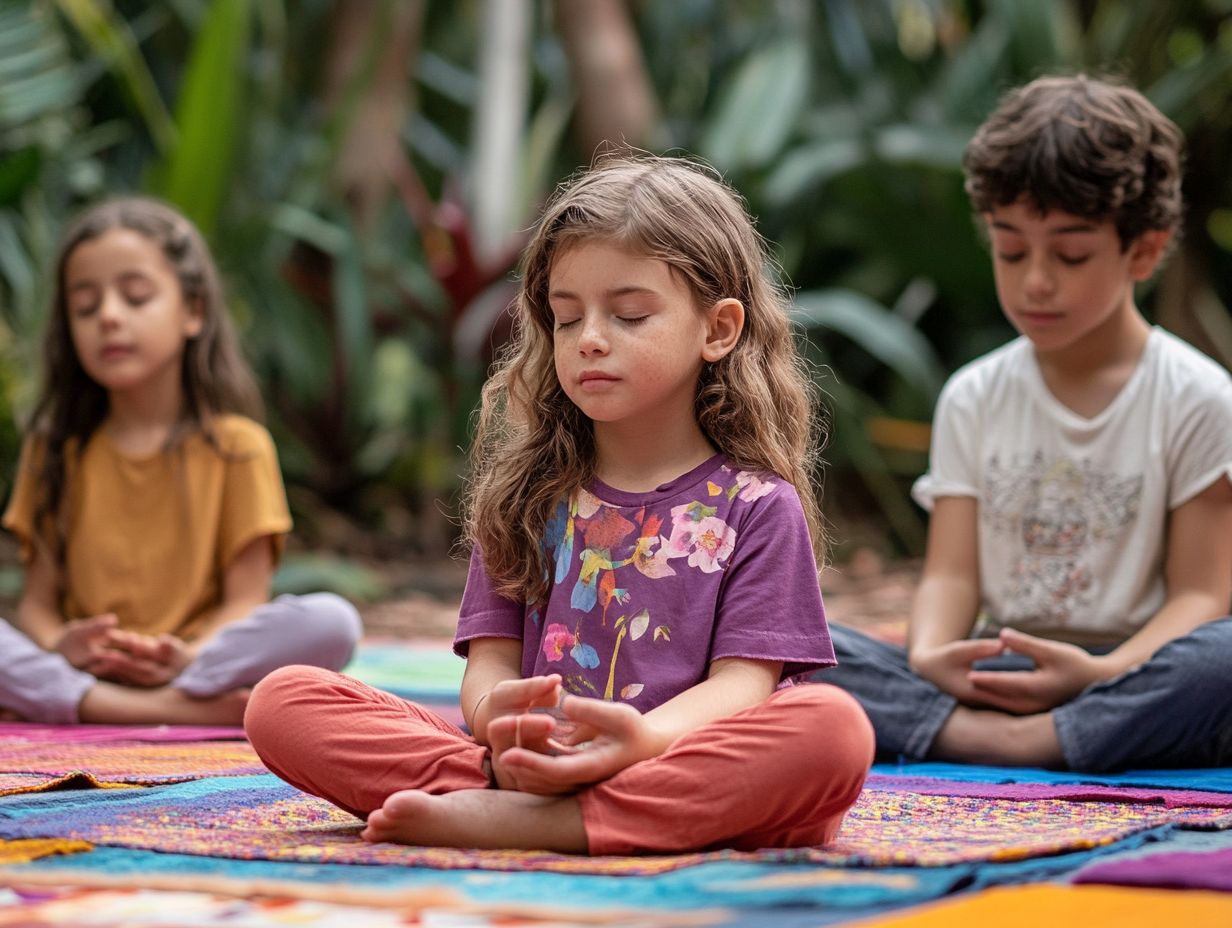 Children engaging in guided imagery activity