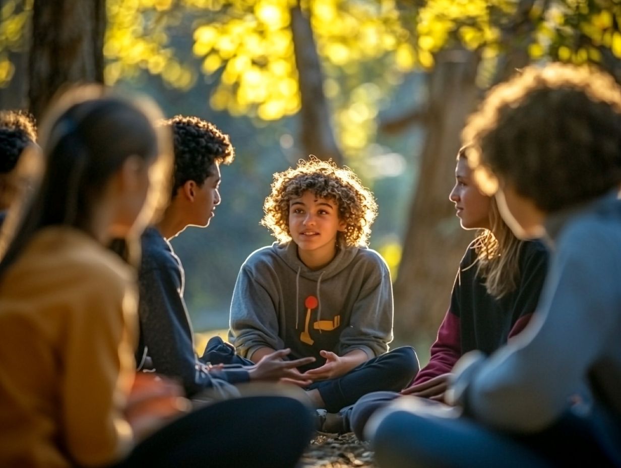 Illustration of mindful coping strategies for dealing with peer pressure.