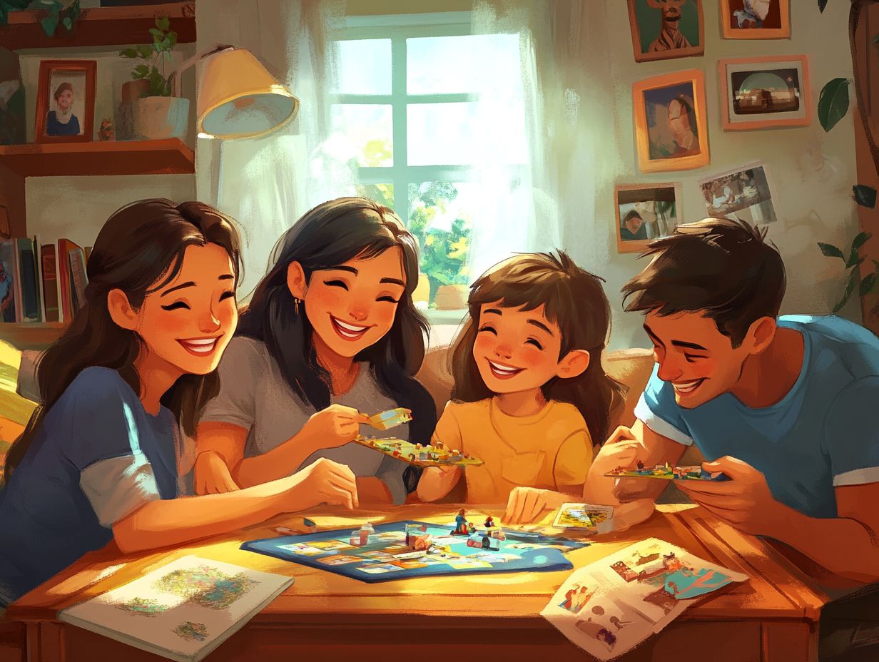 Family gathered around a dinner table, illustrating the importance of shared experiences.