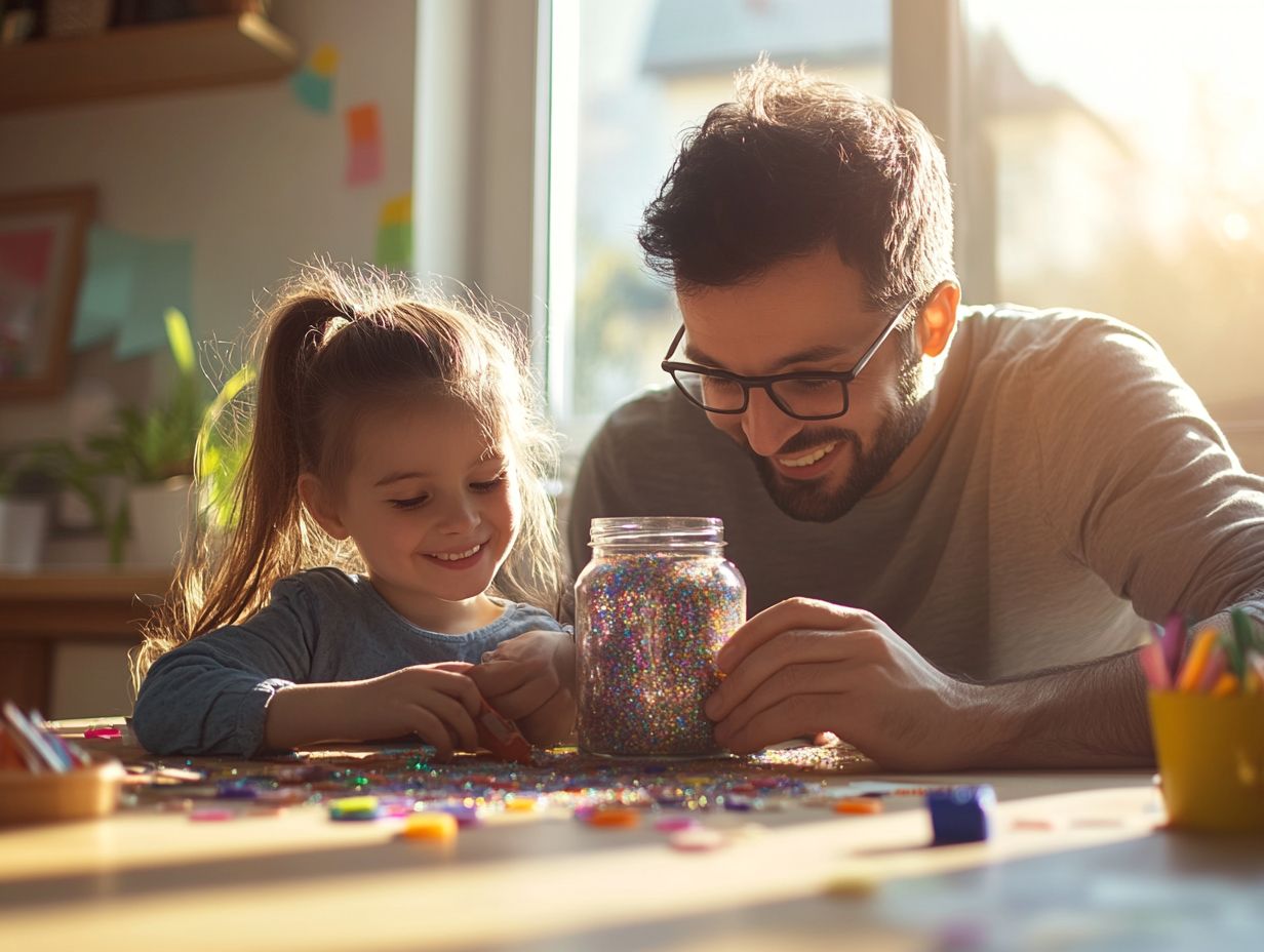 Child engaging with a mindfulness jar