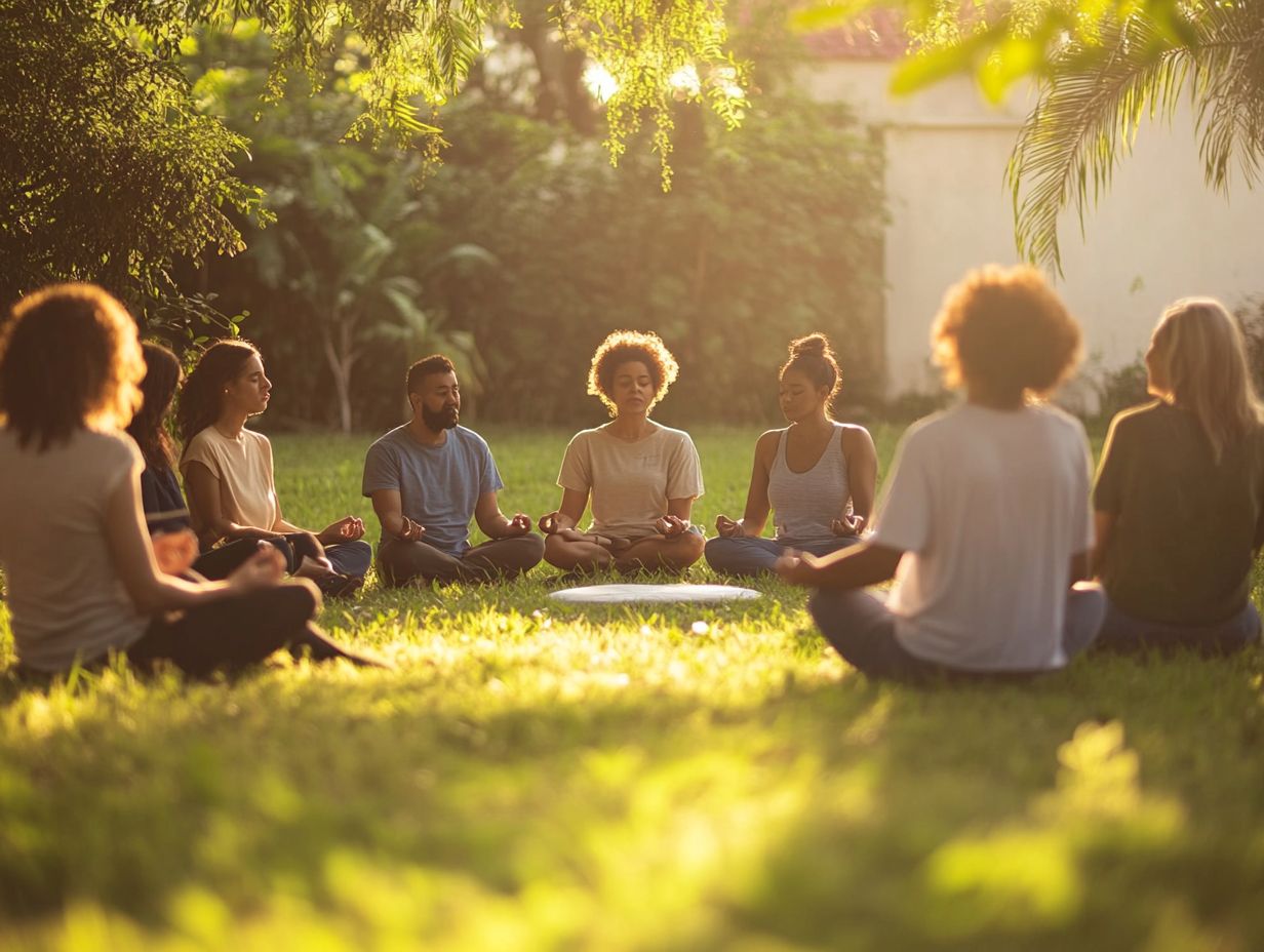 Image illustrating the concept of mindfulness in group settings.