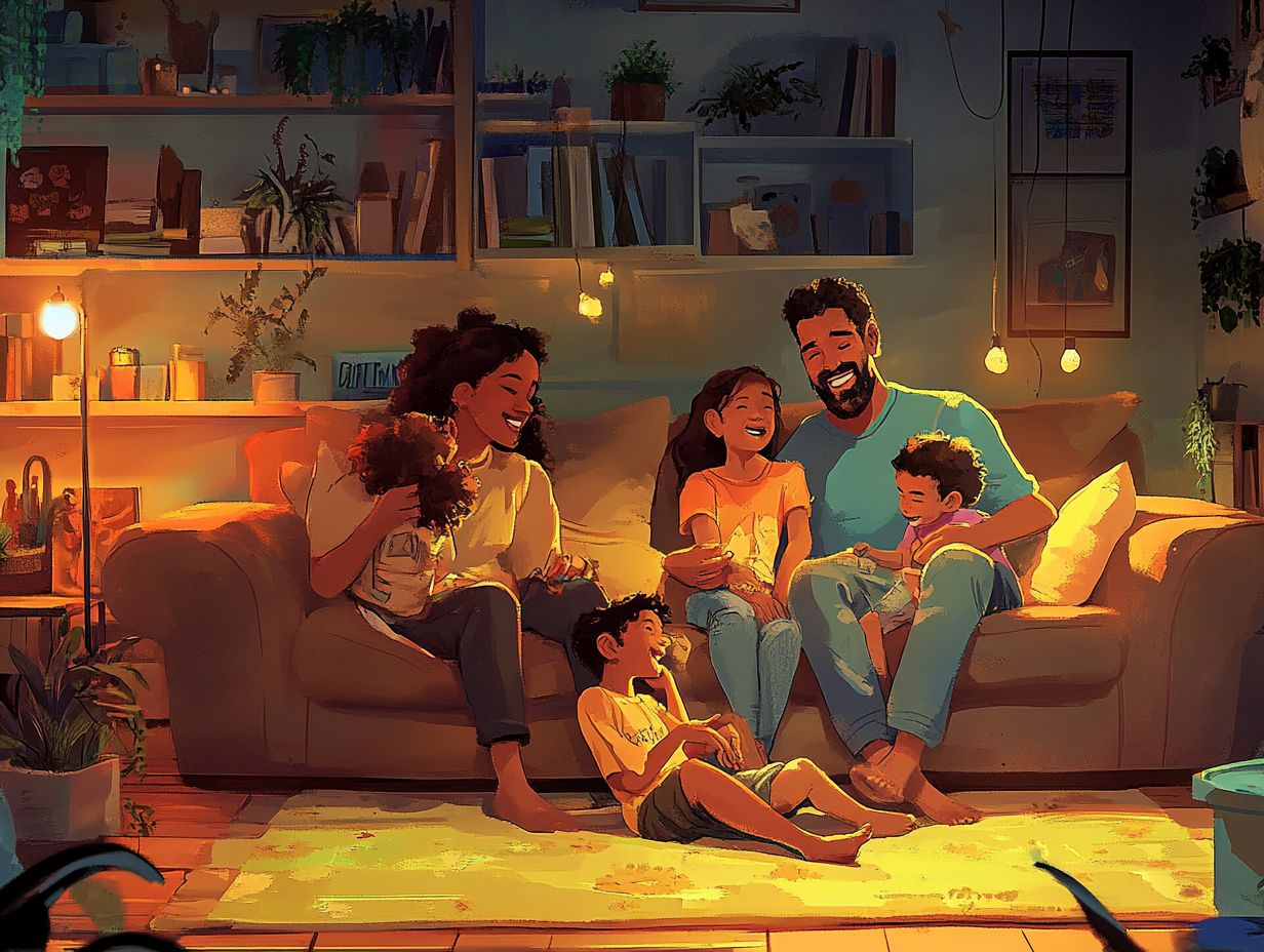 An illustration representing family support and emotional connections