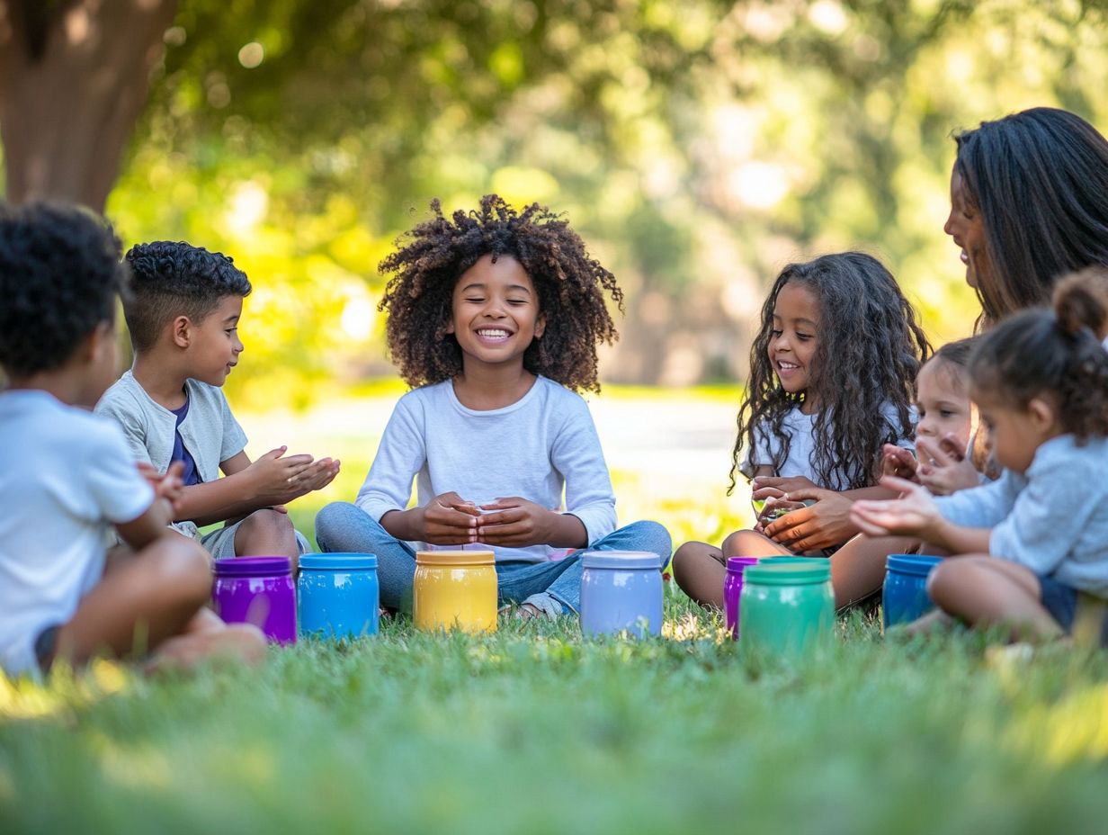 Children using gratitude affirmations