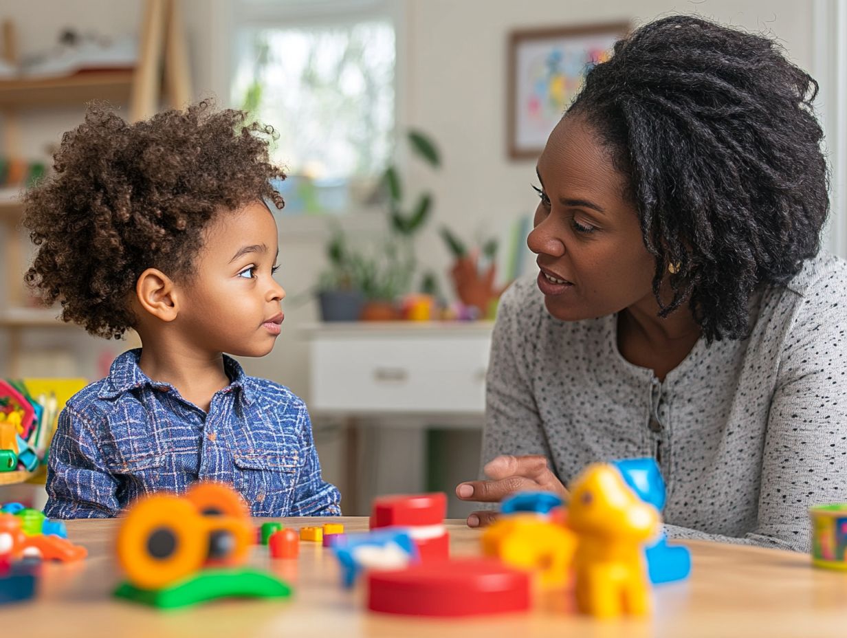 A parent teaching a child assertiveness