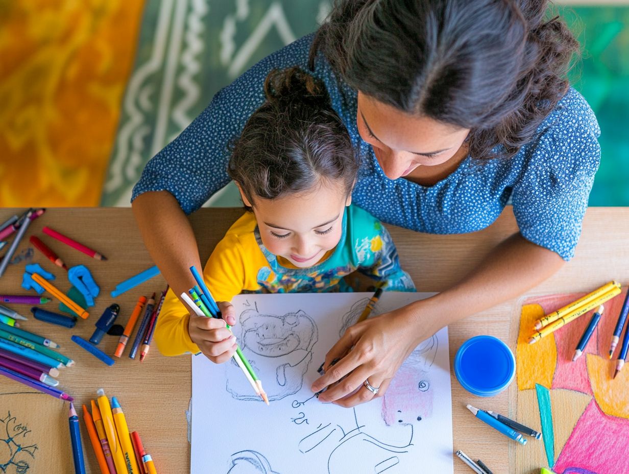 Children engaging in mindful coloring together