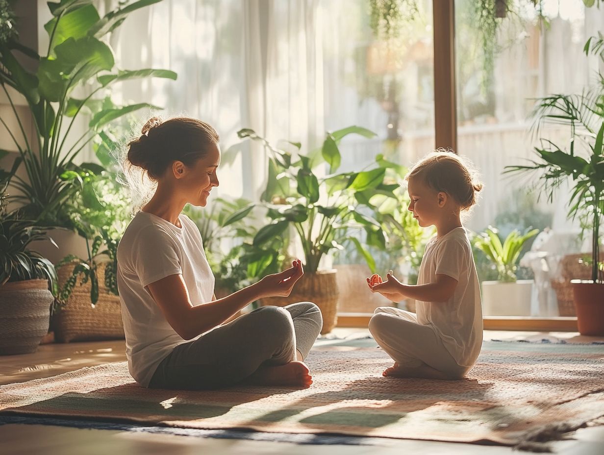 A peaceful family practicing mindfulness together.