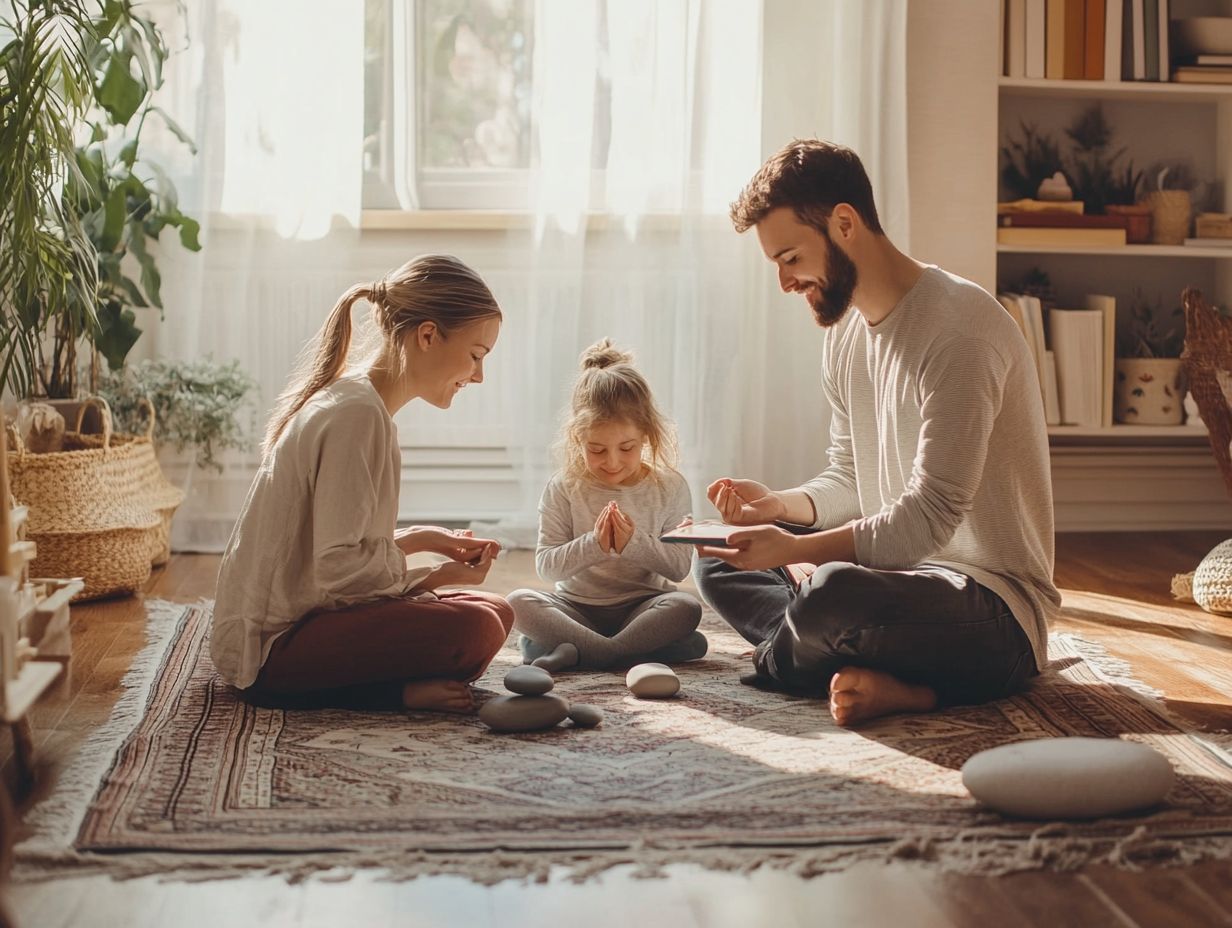 An illustration depicting mindful parenting practices