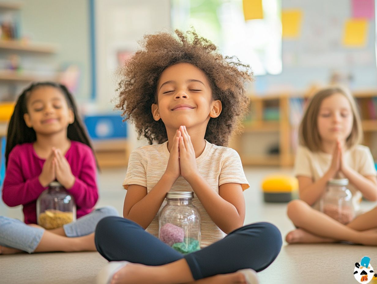 Infographic summarizing key mindfulness techniques for children