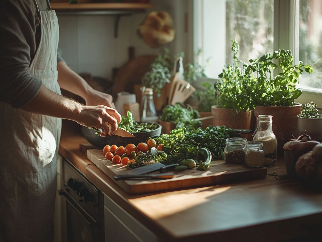 Mindfulness through cooking concept