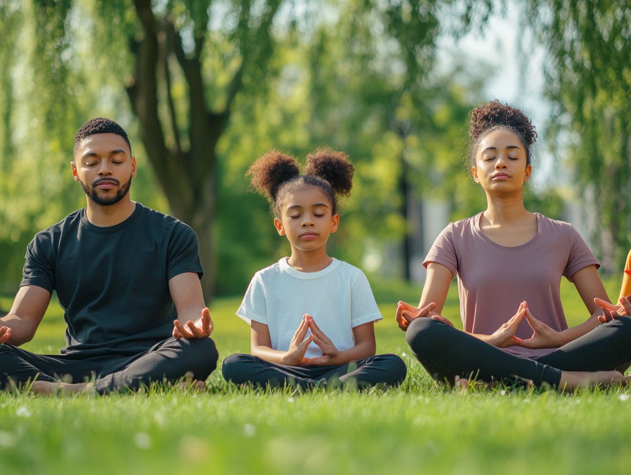 Family practicing mindfulness together for enhanced emotional regulation