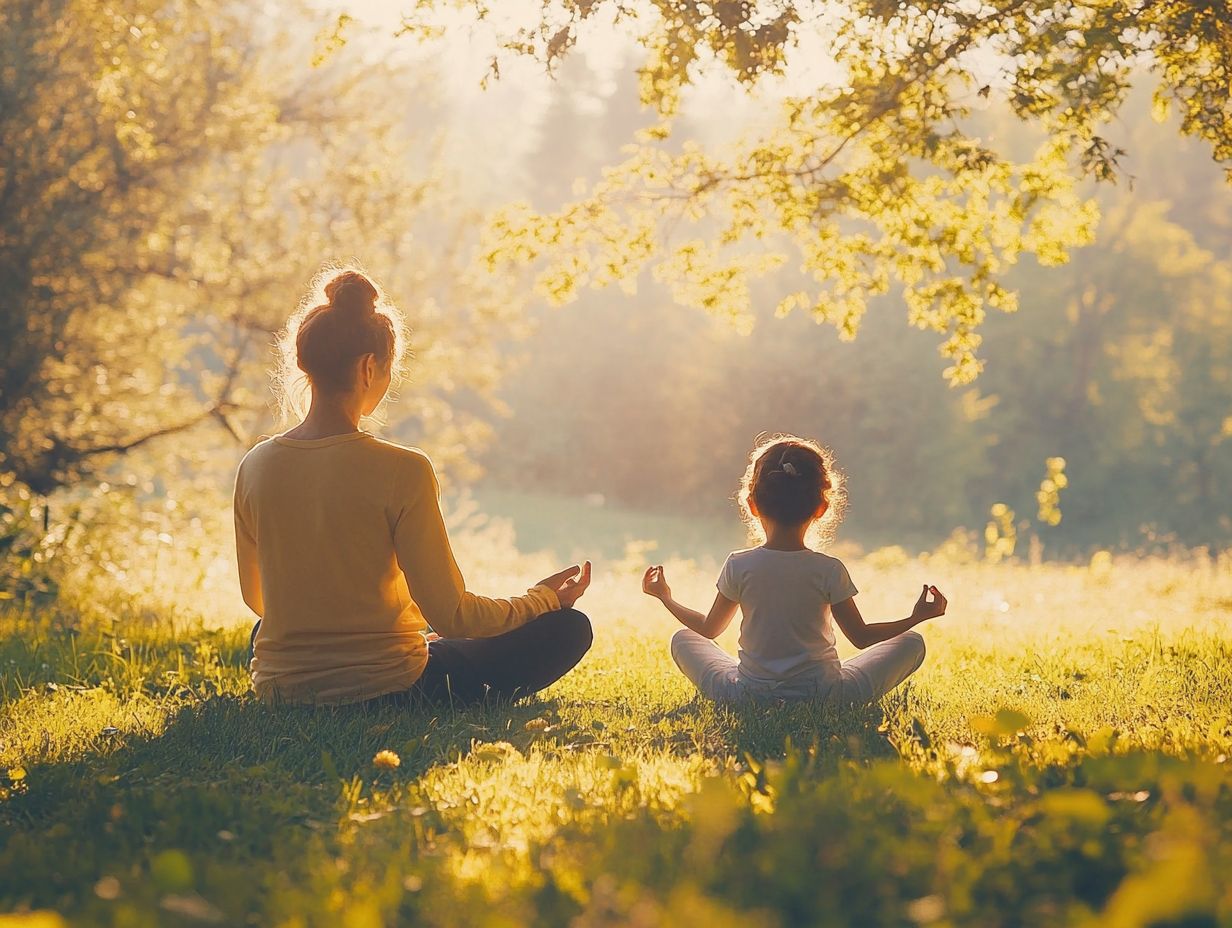 Parent practicing mindfulness with child to manage tantrums