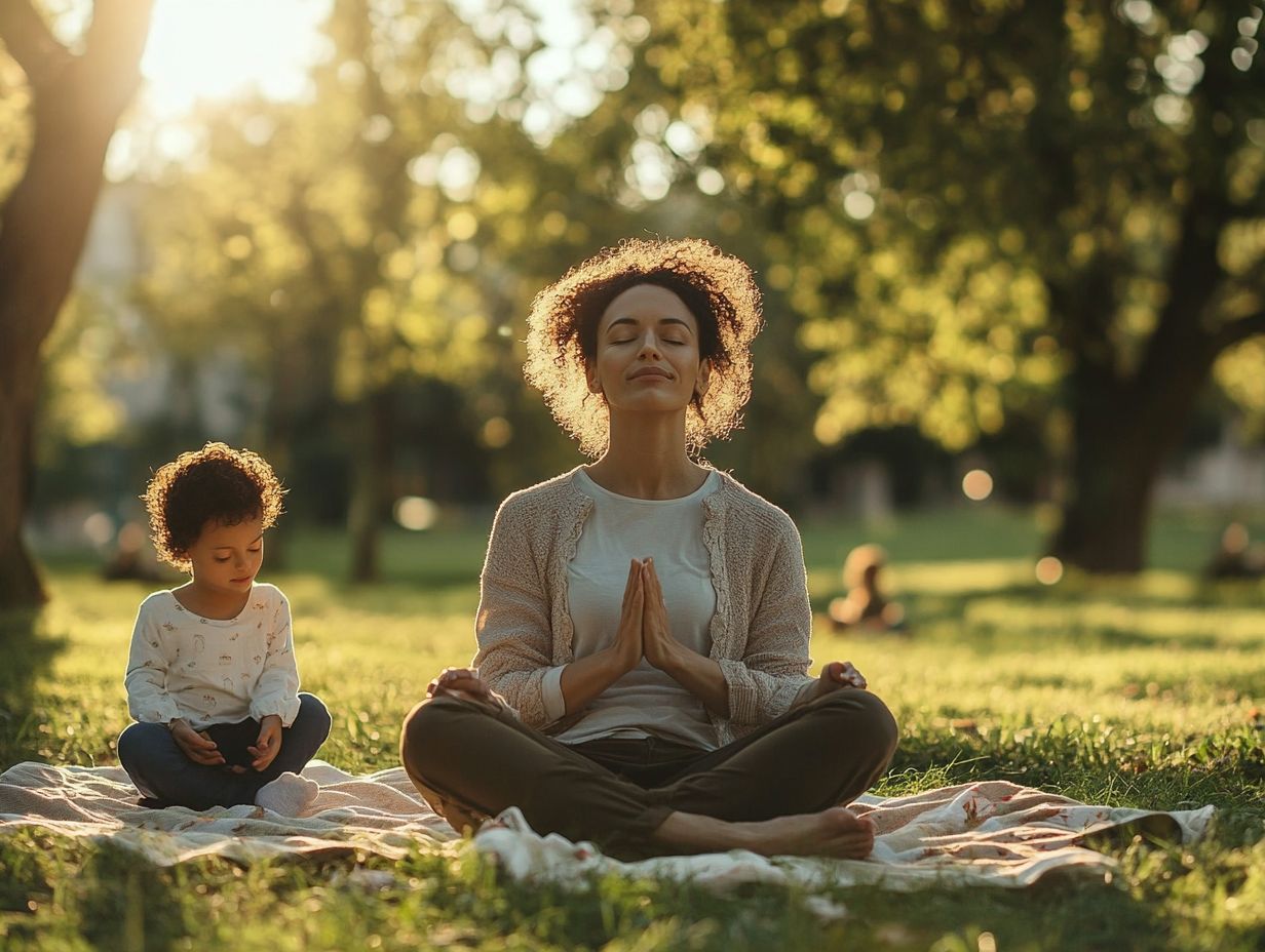 A parent practicing mindfulness with a child, depicting the concept of emotional regulation.