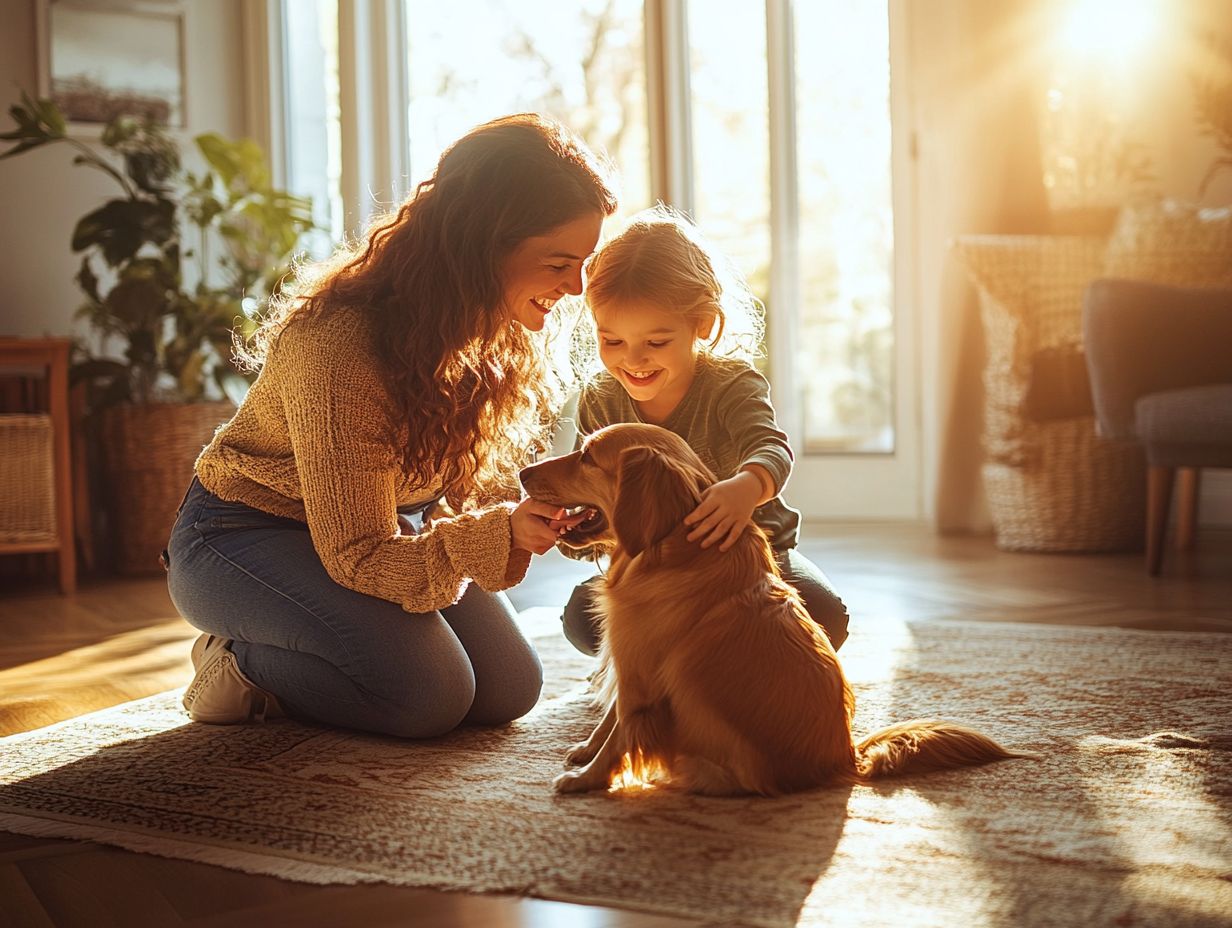 Illustration depicting the role of pets in mindful parenting