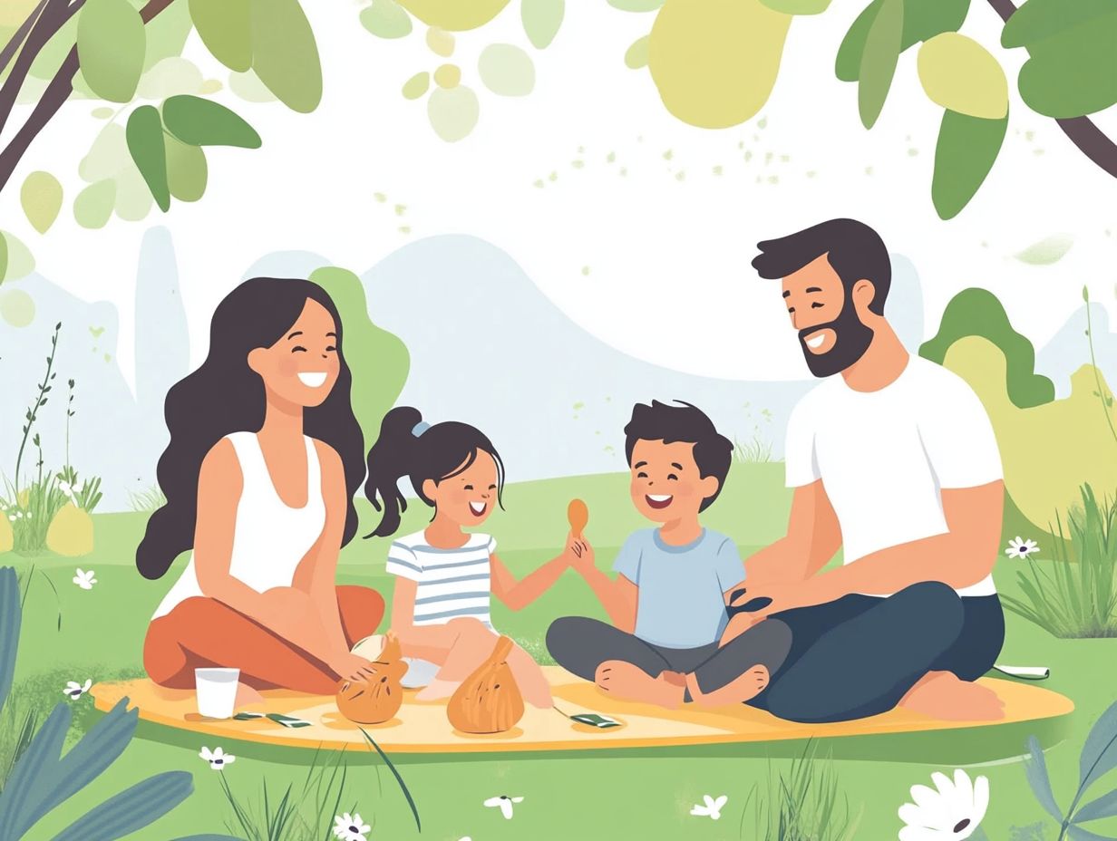 Visual summary of tips for reducing stress during family outings