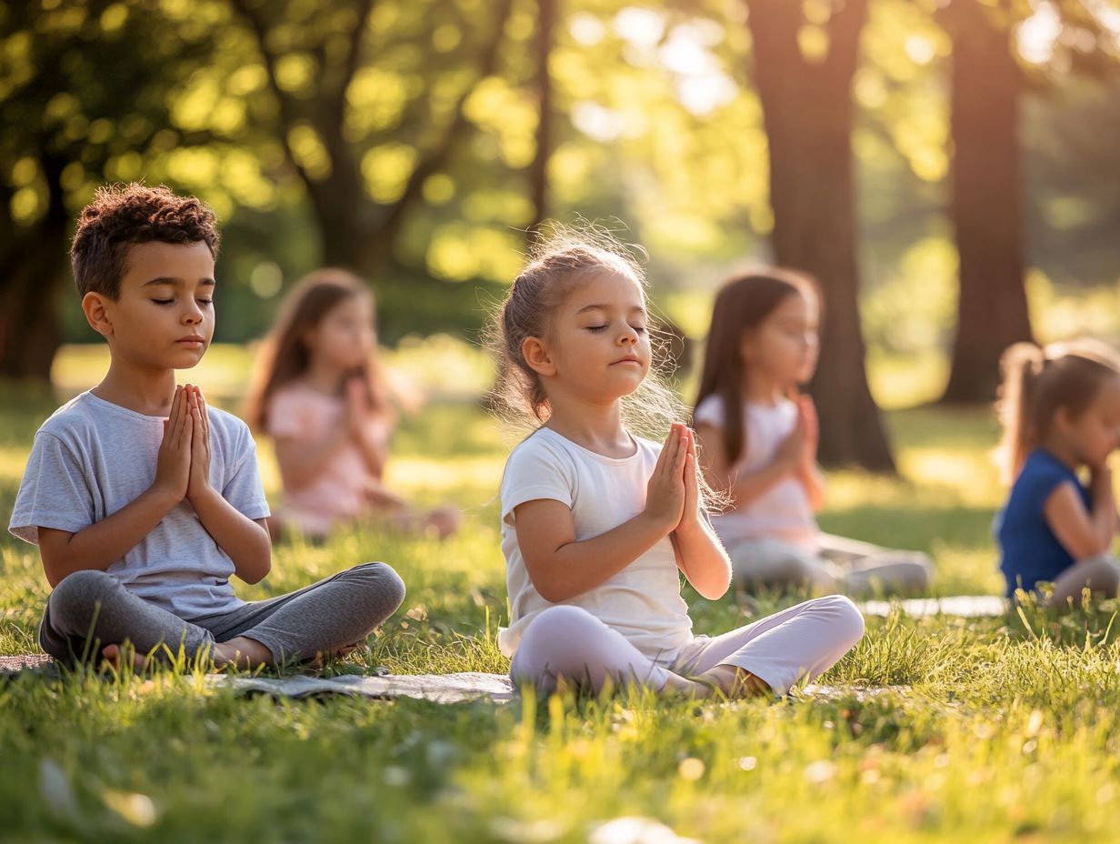 Illustration of outdoor mindfulness activities for kids