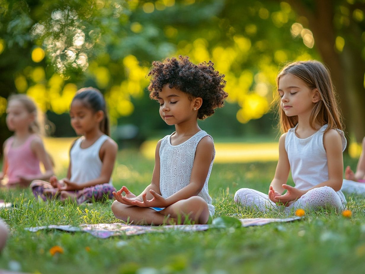 Kids engaging in outdoor mindfulness activities