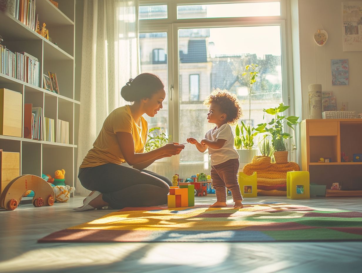 A parent observing their child during playtime to understand their needs