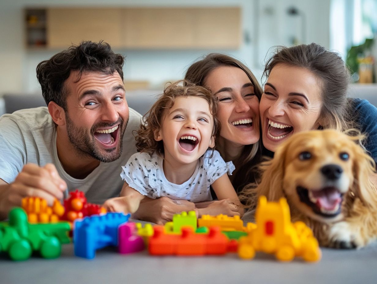 Parent and child laughing together, understanding humor