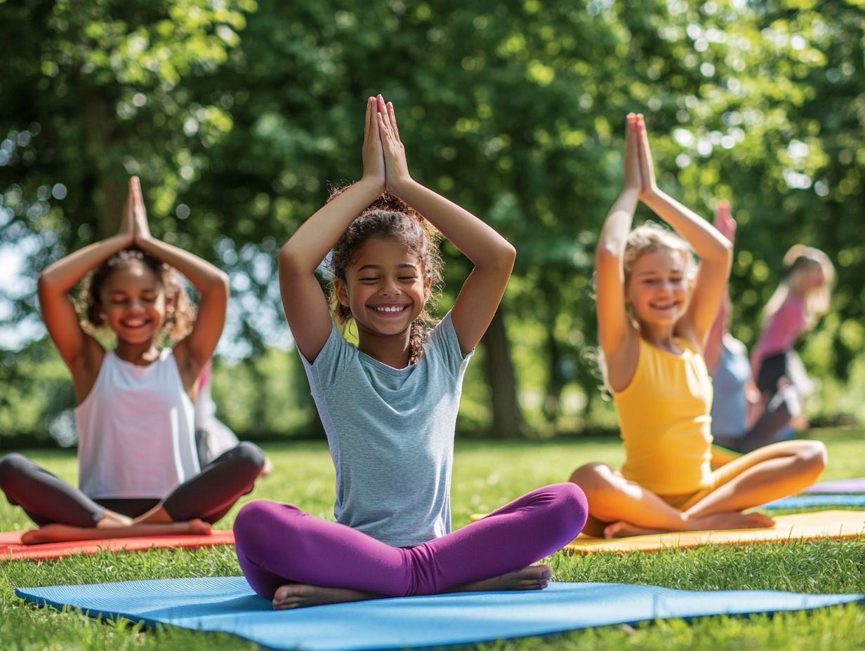 Family practicing yoga together, fostering mindfulness and self-awareness