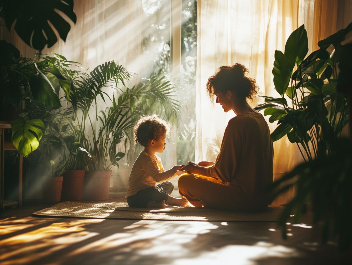 Illustration of being patient and flexible in mindful parenting