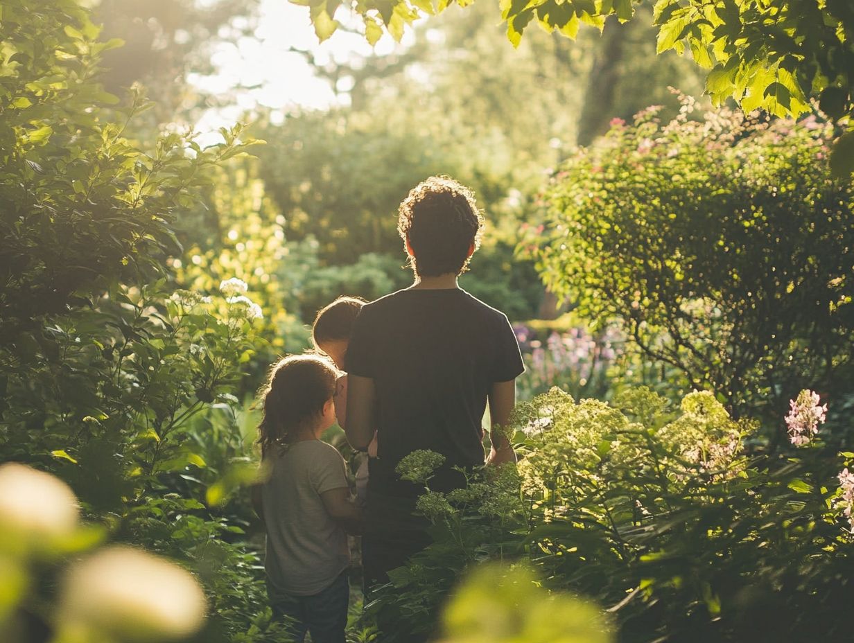 Visual representation of the role of nature in mindful parenting.