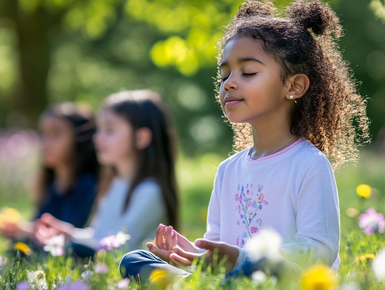 Children practicing mindfulness to reduce stress and anxiety