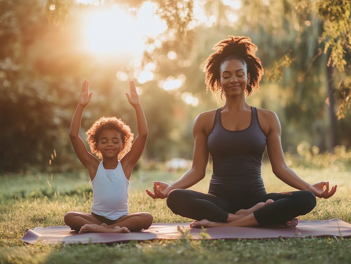 Child practicing deep breathing exercises